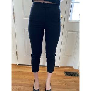 Designer Black Cropped Straight Trousers